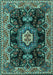 Medallion Turquoise Traditional Rug, tr4745turq