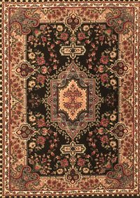 Medallion Brown Traditional Rug, tr4745brn