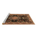 Sideview of Machine Washable Medallion Brown Traditional Rug, wshtr4745brn