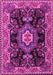 Machine Washable Medallion Pink Traditional Rug, wshtr4745pnk