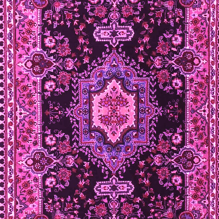 Machine Washable Medallion Pink Traditional Rug, wshtr4745pnk