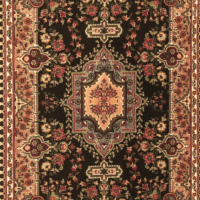 Machine Washable Medallion Brown Traditional Rug, wshtr4745brn