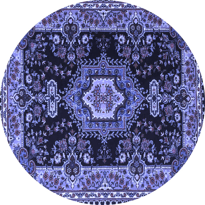 Round Medallion Blue Traditional Rug, tr4745blu