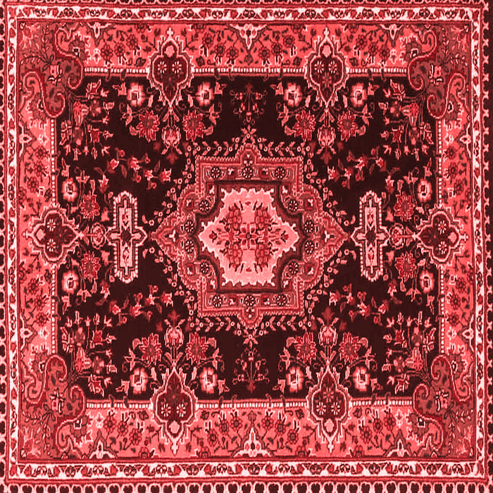 Machine Washable Medallion Red Traditional Rug, wshtr4745red