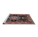 Sideview of Machine Washable Traditional Rosy Pink Rug, wshtr4746