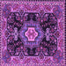 Square Medallion Purple Traditional Rug, tr4746pur