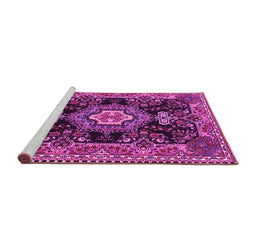 Sideview of Machine Washable Medallion Pink Traditional Rug, wshtr4746pnk