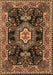 Machine Washable Medallion Brown Traditional Rug, wshtr4746brn