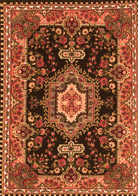 Medallion Orange Traditional Rug, tr4746org