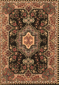 Medallion Brown Traditional Rug, tr4746brn