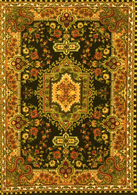 Medallion Yellow Traditional Rug, tr4746yw