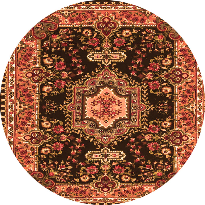 Square Medallion Orange Traditional Rug, tr4746org
