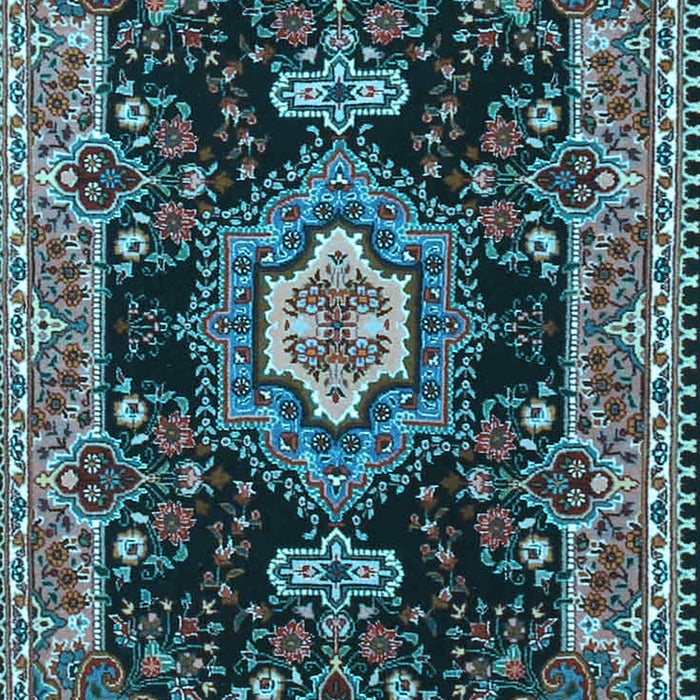 Medallion Light Blue Traditional Rug, tr4746lblu