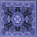 Square Medallion Blue Traditional Rug, tr4746blu