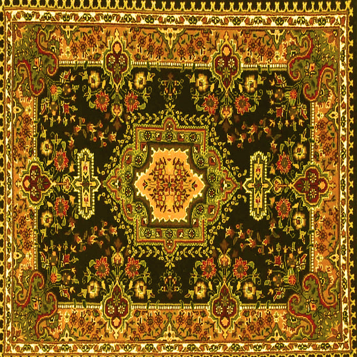 Square Medallion Yellow Traditional Rug, tr4746yw