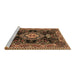 Sideview of Machine Washable Medallion Brown Traditional Rug, wshtr4746brn