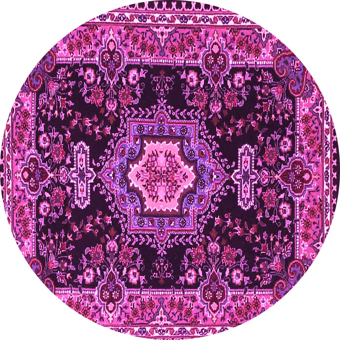 Round Medallion Pink Traditional Rug, tr4746pnk