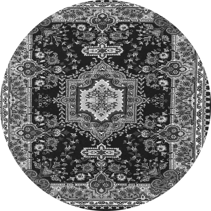 Machine Washable Medallion Gray Traditional Rug, wshtr4746gry