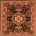 Serging Thickness of Medallion Orange Traditional Rug, tr4746org