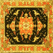 Square Medallion Yellow Traditional Rug, tr4747yw