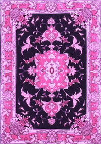 Medallion Purple Traditional Rug, tr4747pur