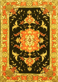 Medallion Yellow Traditional Rug, tr4747yw