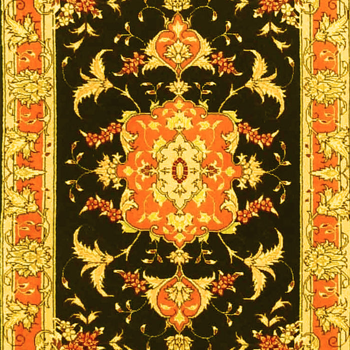 Medallion Yellow Traditional Rug, tr4747yw