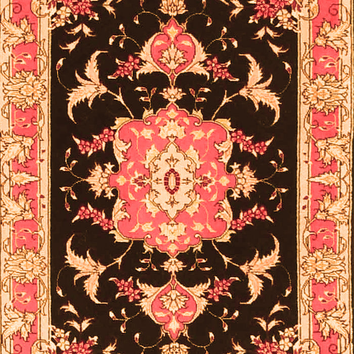 Serging Thickness of Machine Washable Medallion Orange Traditional Area Rugs, wshtr4747org