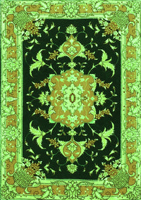 Medallion Green Traditional Rug, tr4747grn