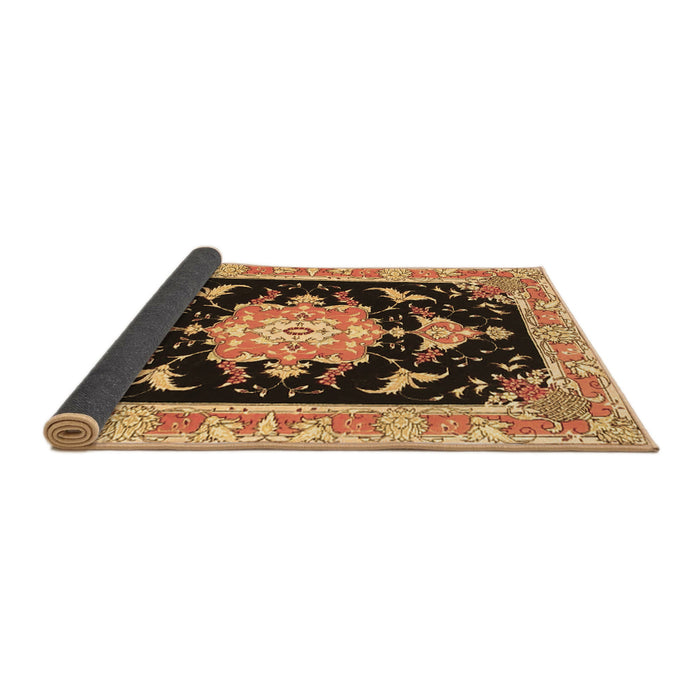Sideview of Medallion Brown Traditional Rug, tr4747brn