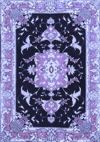 Medallion Blue Traditional Rug, tr4747blu