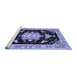 Sideview of Machine Washable Medallion Blue Traditional Rug, wshtr4747blu