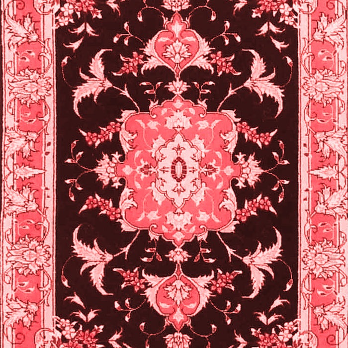 Machine Washable Medallion Red Traditional Rug, wshtr4747red