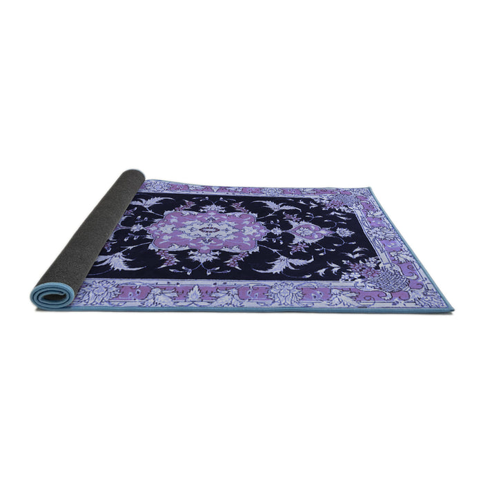 Sideview of Medallion Blue Traditional Rug, tr4747blu