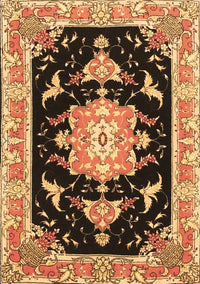 Medallion Brown Traditional Rug, tr4747brn