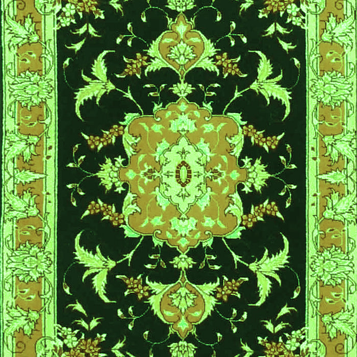 Serging Thickness of Machine Washable Medallion Green Traditional Area Rugs, wshtr4747grn