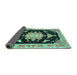 Sideview of Medallion Turquoise Traditional Rug, tr4747turq