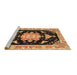 Sideview of Machine Washable Medallion Brown Traditional Rug, wshtr4747brn