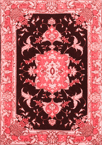 Medallion Red Traditional Rug, tr4747red