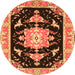 Square Medallion Orange Traditional Rug, tr4747org