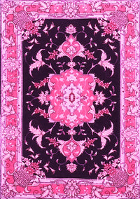 Medallion Pink Traditional Rug, tr4747pnk