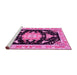 Sideview of Machine Washable Medallion Pink Traditional Rug, wshtr4747pnk