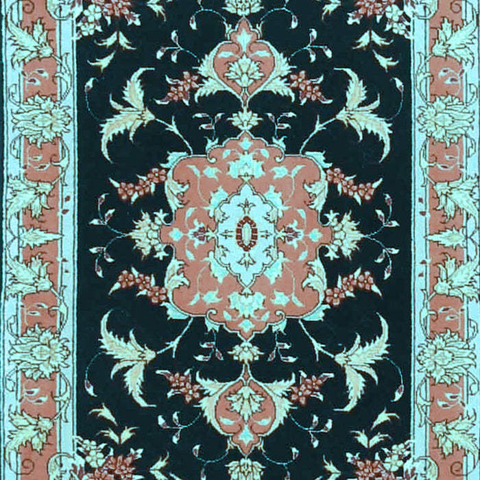 Medallion Light Blue Traditional Rug, tr4747lblu