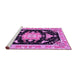 Sideview of Machine Washable Medallion Purple Traditional Area Rugs, wshtr4747pur