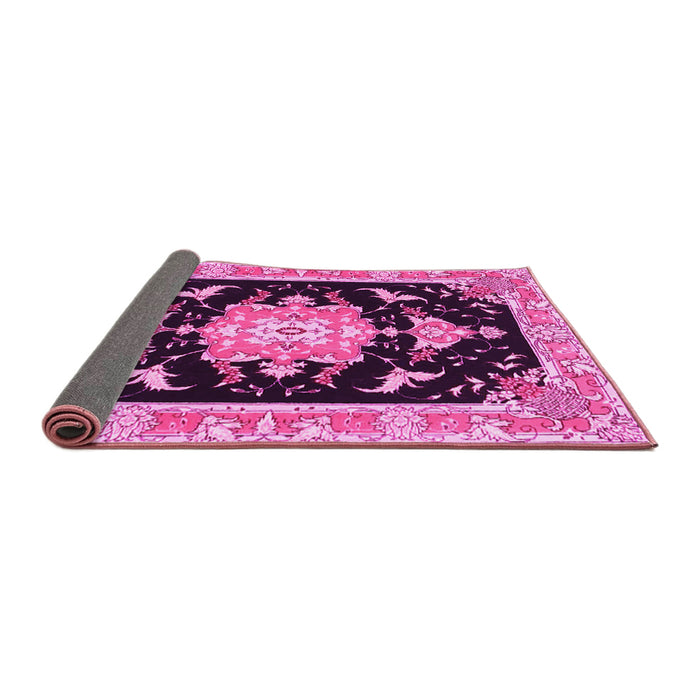 Sideview of Medallion Pink Traditional Rug, tr4747pnk
