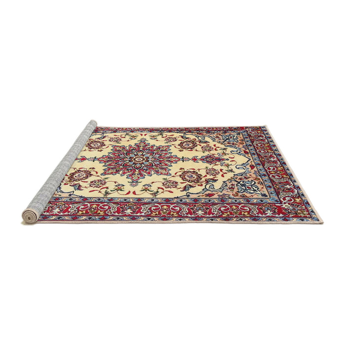 Sideview of Machine Washable Traditional Brown Rug, wshtr4748