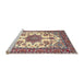 Sideview of Machine Washable Traditional Brown Rug, wshtr4748