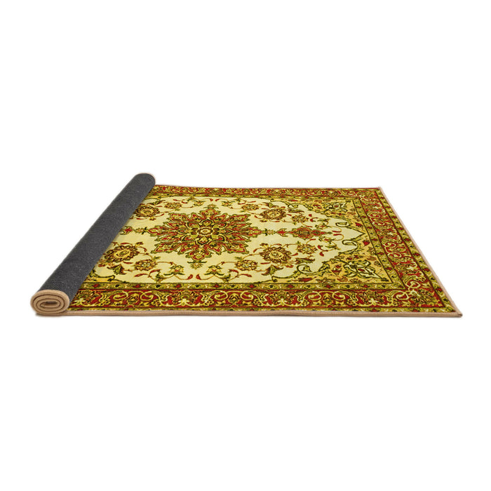 Sideview of Medallion Yellow Traditional Rug, tr4748yw