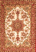 Serging Thickness of Machine Washable Medallion Orange Traditional Area Rugs, wshtr4748org