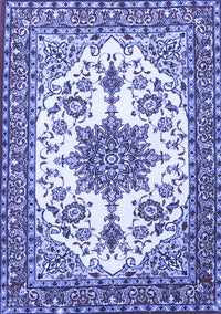 Medallion Blue Traditional Rug, tr4748blu